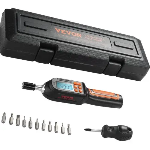 VEVOR 1/4-inch momentschroevendraaiersleutelset, koppelverstelbereik 0,3-8 Nm, momentschroevendraaier in stappen van 1 in-lb, schroevendraaierboorset met digitaal display