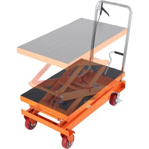 VEVOR hydraulische schaarheftafel 350 kg laadvermogen heftafelwagen 350-1530 mm hefbereik heftafel werkplaats 905 x 510 mm platform schaarheftruck dubbele schaar voor fabrieken magazijnen supermarkten