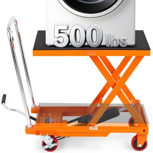 VEVOR hydraulische schaarheftafel 230 kg laadvermogen heftafelwagen 220-720 mm hefbereik heftafel werkplaats 700 x 450 mm platform schaarheftruck enkele schaar voor fabrieken magazijnen supermarkten