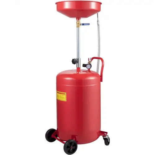 VEVOR Olieopvangbak 75L, opvangbak voor afgewerkte motorolie, olieafscheider met luchtklep, afvoer voor vloeibare brandstof, trechterhoogte 38,5 cm, met wiel voor eenvoudig verwijderen van olie