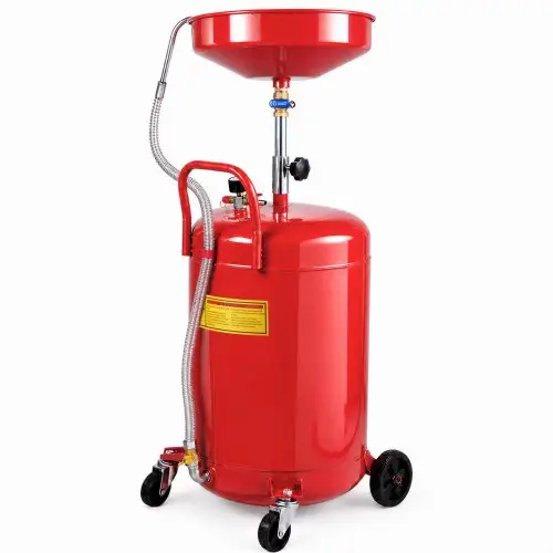VEVOR Olieopvangbak 75L, opvangbak voor afgewerkte motorolie, olie-extractor, afvoer voor vloeibare brandstof, verstelbare trechterhoogte, met wiel voor eenvoudig verwijderen van olie