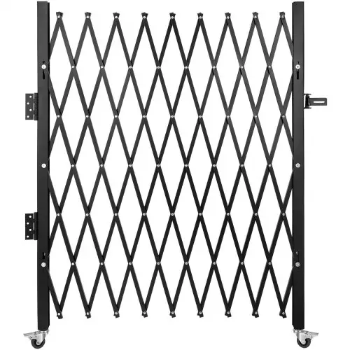 VEVOR Enkele veiligheidspoort, vouwdeurpoort, accordeonveiligheidspoort van staal, uitschuifbare veiligheidspoort van 131x190 cm, 360° rolbarrièrepoort, schaarpoort of deur met hangslot