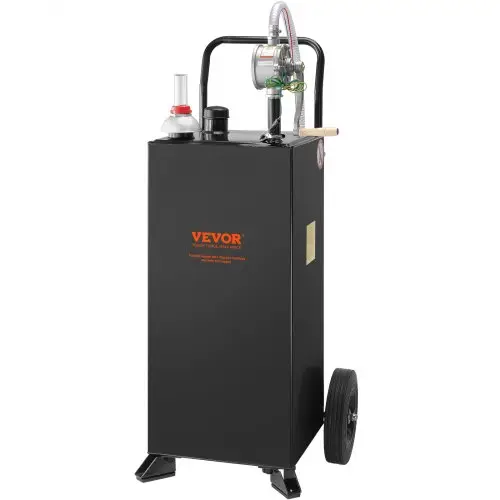 VEVOR 30 Gallon Gas Caddy, Brandstoftank met wielen, Draagbare brandstofcaddy met handmatige overpomp, Benzine-dieselbrandstofcontainer voor auto's, grasmaaiers, ATV's, boten