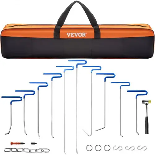 VEVOR Rod Dent Removal Kit, 20 stuks spuitloze deukreparatiestaven, roestvrijstalen deukreparatiestaven, Whale Tail Dent Repair Tools, professionele hageldeukverwijderaar