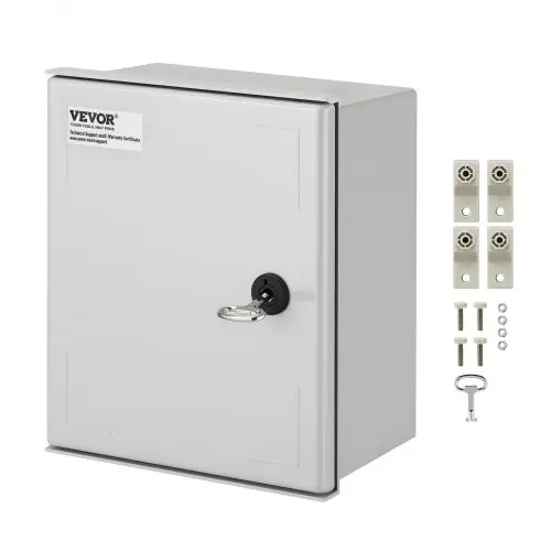 VEVOR schakelkast NEMA glasvezel behuizing, 30x25x14cm NEMA 3X glasvezelverdeelkast, IP66 waterdicht en stofdicht, elektrische aansluitdoos voor buiten/binnen met montageplaat