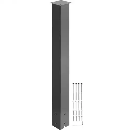 VEVOR Brievenbuspaal, 109,5 cm brievenbusstandaard, zwart gepoedercoate brievenbuspaalset, Q235 stalen paalstandaard, opbouwpaal voor stoepranden