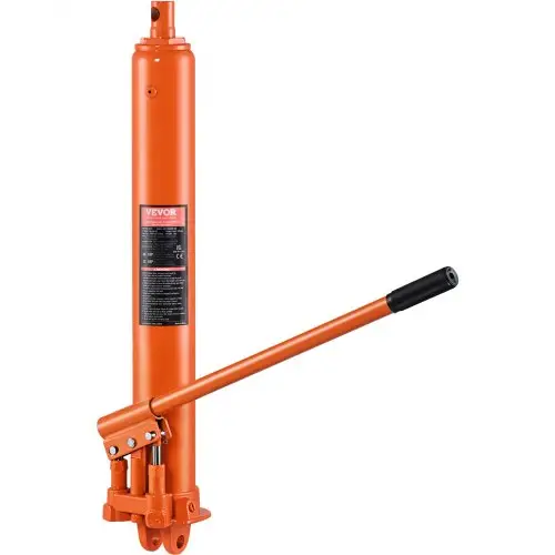 VEVOR hydraulische krik met lange ram, 8t motorhefcilinder met dubbele zuigerpomp en vorkvoet, hydraulische autokrik voor motorheftafels, garage-/werkplaatskranen, boerderij, enz.