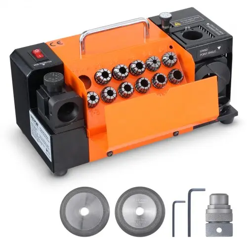 VEVOR Boorbit Slijper 120 W Boorbit Slijper 4500 RPM Slijpstation 45# Stalen Boorbit Slijper 95-135° Verstelbare Punthoek 11 Spantangen Geschikt voor Boordiameter φ3-13 mm