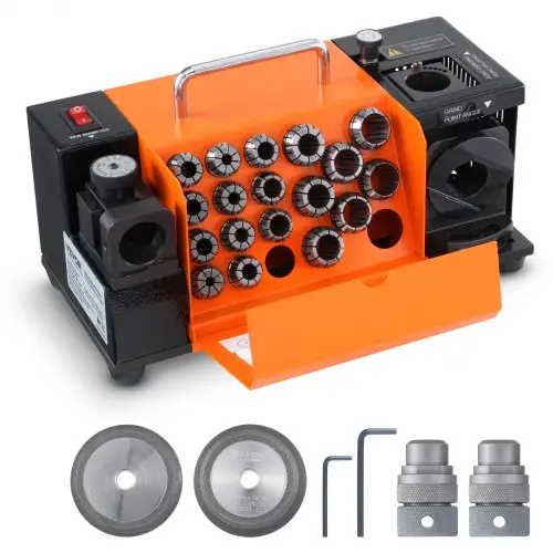 VEVOR Boorbit Slijper 120 W Boorbit Slijper 4500 RPM Slijpstation 45# Stalen Boorbit Slijper 95-135° Verstelbare Punthoek 18 Spantangen Geschikt voor Boordiameter φ3-20 mm