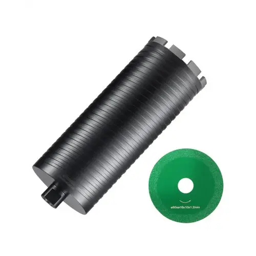 VEVOR diamantkernboor, 108 mm nat/droog diamantkernboor voor bakstenen en blokken, betonkernboor met geleideboor en zaagblad, boordiepte 241,3 mm, 5/8 inch-11 binnendraad