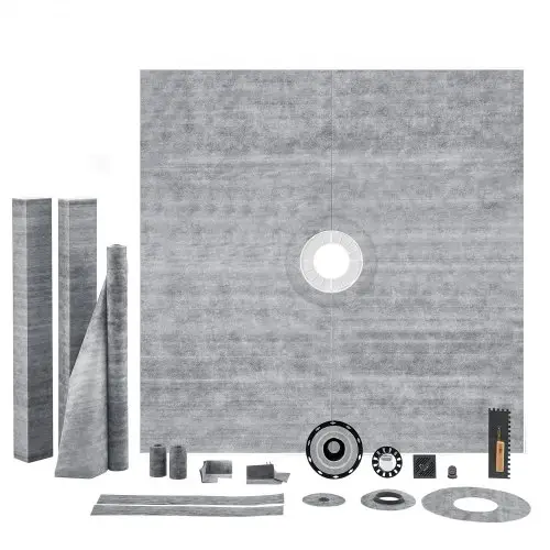 VEVOR Douchecabineset, 1828 x 1828 x 32 mm Douchebakset met ABS middenflens, Waterdichte douchecabine, Membraan en strip, Douchebakkantelstangen, Past in de badkamer