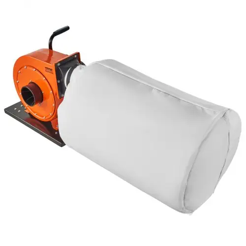 VEVOR Stofafzuiger 1 HP, 460 CFM Luchtstroom Rollende Stofafzuiger met 21 Gallon Stofopvangzak 2,5 Micron Zakfiltratie Mobiele Houtstofcontainer met Handvat en Wielen voor Industriële Werkplaatsen