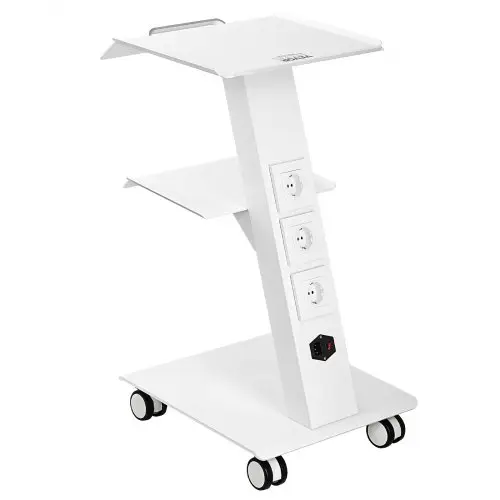 VEVOR Laboratoriumwagen, Medische Servicewagen met Geïntegreerd Stopcontact, Mobiele Dessertwagen van 3-laags metaal, met Draaibare Wielen, Draagvermogen 100 kg, voor Laboratorium, Kliniek, Schoonheidssalon, Salon