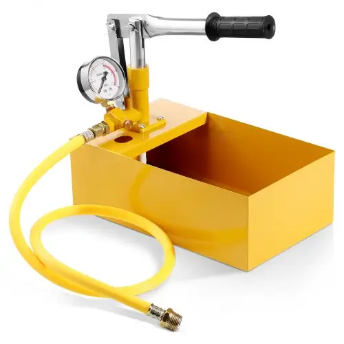 VEVOR Drukontlastingspomp, max. 25 bar, vulpompset met enkele klep en manometer, 5L watertank, 1m slang met 1/2-inch buitendraad voor leidingen