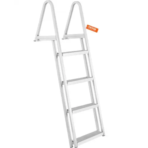 VEVOR Dock Ladder, 4 afneembare treden, draagvermogen 159 kg, aluminiumlegering bootladder met 10 cm brede trede en antislip, voor het betreden van schepen/meren/zwembaden/oceanen