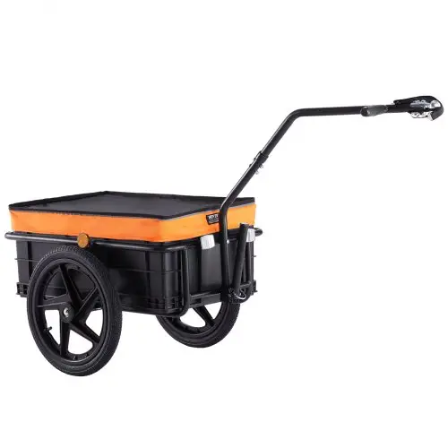 VEVOR Fietskar, 40 kg laadvermogen, transportkar, opvouwbaar en compact op te bergen, met universele koppeling, waterdichte hoes, 40,6 cm wielen, geschikt voor fietswielen van 640-711 mm