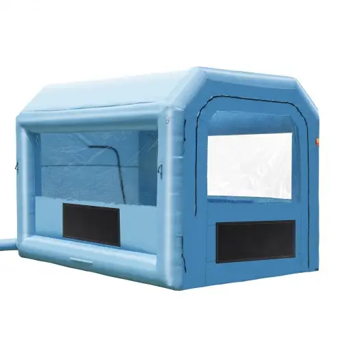 VEVOR Opblaasbare Spuitcabine, 4 x 3 x 2,75 m, met 750 W ventilator en luchtfiltersysteem, draagbare autospuitcabine voor het spuiten van motorfietsen, fietsen en klein meubilair.
