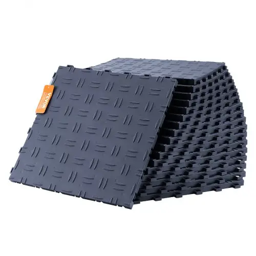 VEVOR Garagevloertegels, 305 x 305 x 13,4 mm, 25-delige set, industriële vloerbedekking, antislip dubbelzijdige gestructureerde garagevloer, voor garages, kelders, werkplaatsen, grafietgrijs