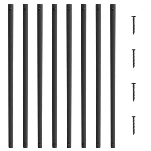 VEVOR Metalen Balusters voor Trappen, 25 x 5,5 x 820 mm, Platte Decoratieve Balusters van Aluminiumlegering, Verpakking van 51 Balusters voor Terras met Schroeven, Klassieke Holle Terrasleuning