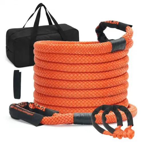 VEVOR 22 mm x 9 m sleepkabel 13.871 kg, zware off-road bergingsriem met 2 zachte sluitingen (20.000 kg) Extreem duurzame energieherstelriem met 30% elasticiteit voor Jeep Auto Vrachtwagen ATV UTV SUV Tractor
