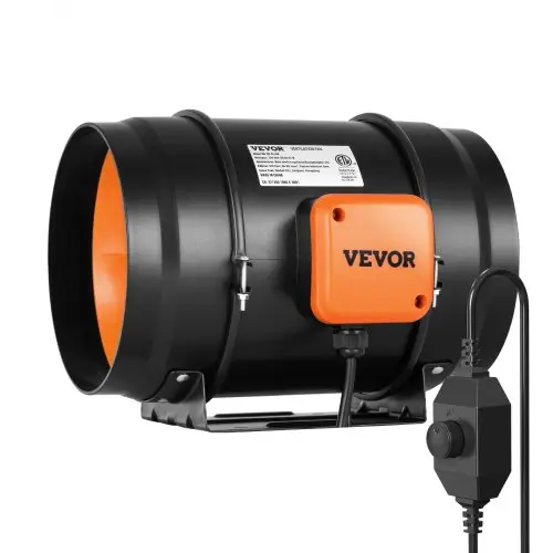 VEVOR Inline Kanaalventilator, 203,2 mm, Rookafzuiging, Inline Kanaalventilator met Variabele Snelheidsregelaar, Stille Afzuigventilator met AC-motor voor Koelboosters, Kweektenten, Hydroponie