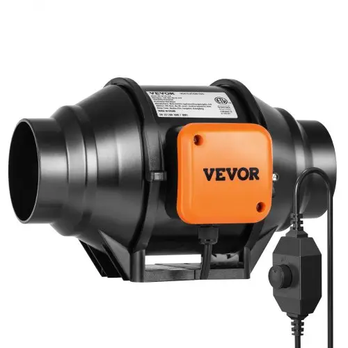 VEVOR Inline Kanaalventilator, 304 mm, Rookafzuiging, 200 CFM met Variabele Snelheidsregelaar, Stille Afzuigventilator met AC-motor voor Koelboosters, Kweektenten, Hydroponie