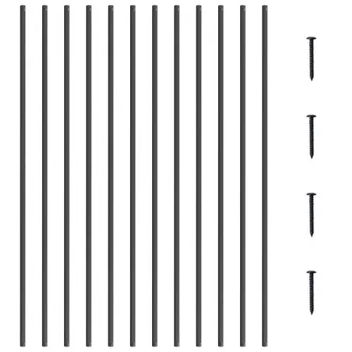 VEVOR Metalen Balusters voor Trappen, 13 x 1118 mm Decoratieve Balusters van Aluminiumlegering, 11-pack Balusters voor Terras met Schroeven, Klassieke Holle Rechte Terrasleuning