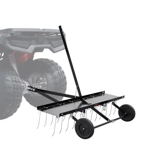 VEVOR Verticuteermachine, 1219 mm verticuteermachine met 24 verenstalen tanden, gazonverticuteermachine voor ATV of grasmaaier, gazonhark met handgreep voor tuin, boerderij, gras