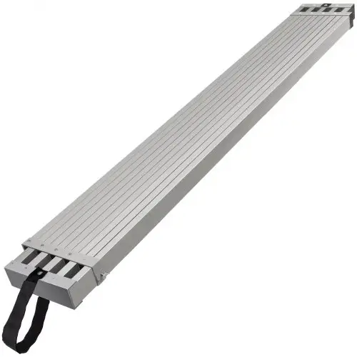 VEVOR Telescopische aluminium steigerwerkplank, 9-15 ft, draagvermogen 500 lbs, 12,5 inch brede aluminium steigerplank, uitschuifbare platformplank met antislipplatform, steigerladderaccessoire