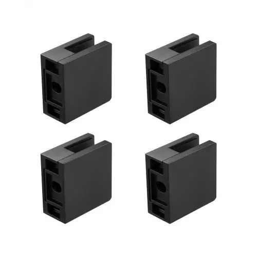 VEVOR Glasklem, 40 stuks vierkante glazen balustradebeugels voor gehard glas van 0,31"-0,47", glasmontageklem van roestvrij staal 304, glazen plankbeugel voor balkon, tuin, terras, trap, zwart