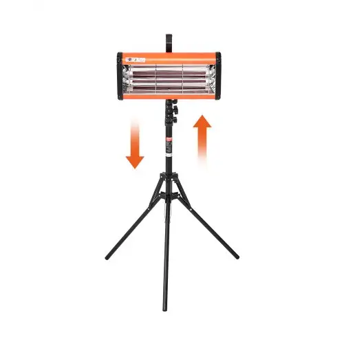 VEVOR infrarood uithardingslamp, handbediend/staand, dubbel gebruik, 2000 W, tijdinstelling van 0-90 min., automatische uithardingslamp met automatische verwarming en beugel, 32 m² spuit-/bakcabineverwarming