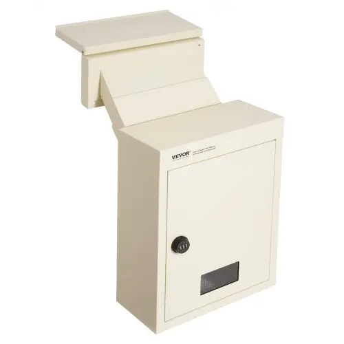 VEVOR Wandbrievenbus, Robuuste stalen inbouwbrievenbus voor muren van 70 tot 200 mm dik, Cijferslot, Brievenbus 320 x 158 x 430 mm, Beige
