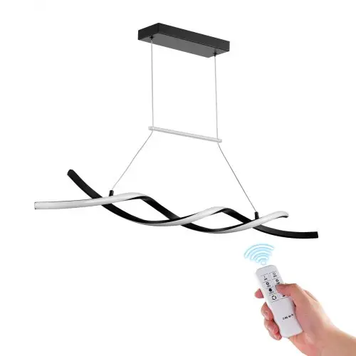 VEVOR moderne kroonluchterlampen, 24W dimbare LED-hanglamp met afstandsbediening, siliconen lampenkap, instelbare kleurtemperatuur 3000K-6000K, plafondlamp voor keuken en eetkamer