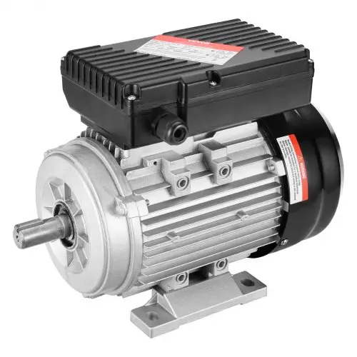 VEVOR 0,75 kW elektromotor 1400 tpm, AC 220~240 V 5,45 A, 80 B3 frame, luchtcompressormotor, eenfase, 19 mm spline-as, voorwaartse/achterwaartse rotatie voor landbouwmachines en algemene apparatuur