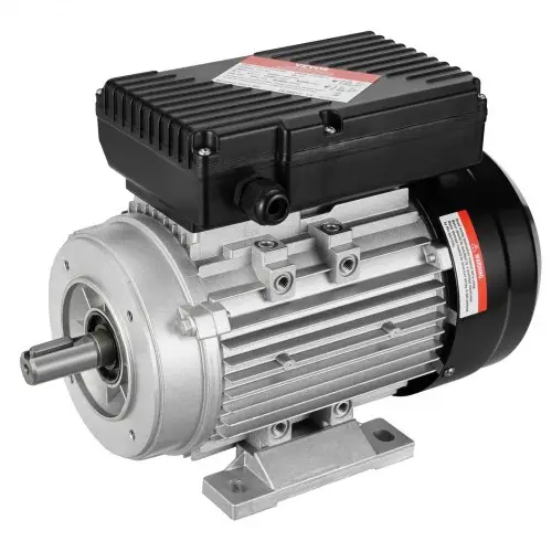 VEVOR 0,75 kW elektromotor 1400 tpm, AC 220-240 V, 5,45 A, 80 B34 frame, luchtcompressormotor, eenfase, 19 mm spline-as, voorwaartse/achterwaartse rotatie voor landbouwmachines en algemene apparatuur