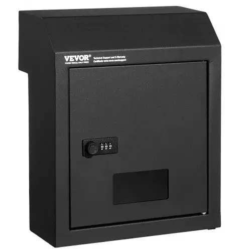VEVOR Sleutelkast voor Deur, Robuuste Stalen Brievenbus voor Deur met 30,5 cm Combinatieslot, Brievenbus, Zwart