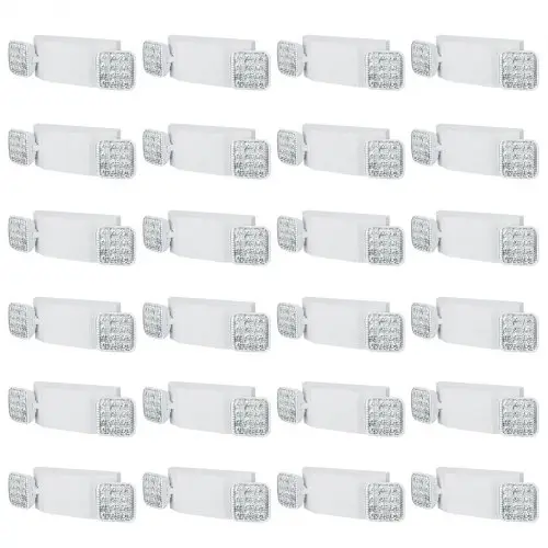 VEVOR 24-pack commerciële noodverlichting, 3W witte LED-uitgangsverlichting met 180 minuten reservebatterij, verstelbare vierkante kop met 2 LED's, plafond- of muurmontage voor stroomuitval in bedrijven
