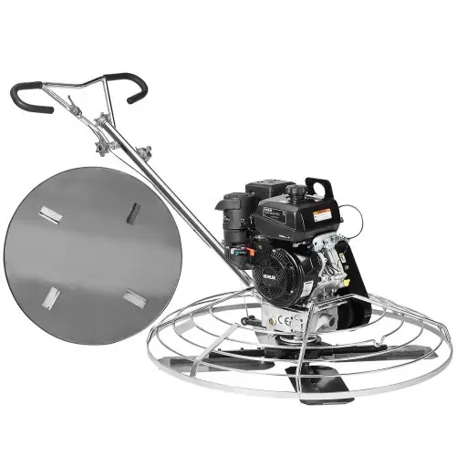 VEVOR Power Troffel, 46 inch handbediende cementtroffel met gladstrijkbak, 14 pk gasaangedreven oppervlaktegladmachine voor gladde betonoppervlakken, zware commerciële afwerkvloer, betoncement met gladstrijkblad, oranje