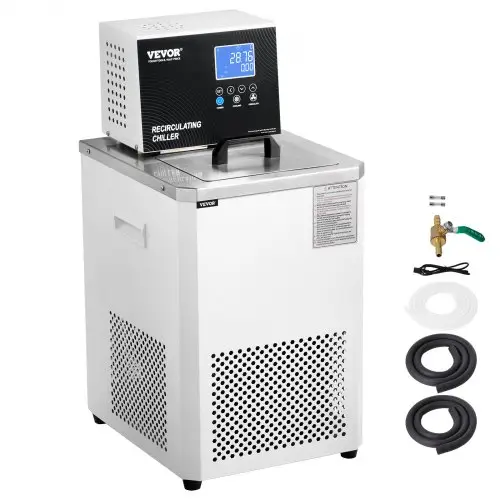 VEVOR laboratoriumkoel-/circulatiepomp, 6L lagetemperatuurkoeler, laboratoriumkoelvloeistof, -20°C tot 100°C, circulatiepompkoeler, LCD-scherm, waterbadkoeler van roestvrij staal 304