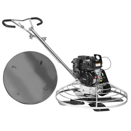 VEVOR Power Troffel, 38-inch handbediende cementtroffel met gladstrijkbak, 6 pk gasaangedreven oppervlaktegladmachine voor gladde betonoppervlakken, zware commerciële afwerkvloer, betoncement met gladstrijkblad, oranje