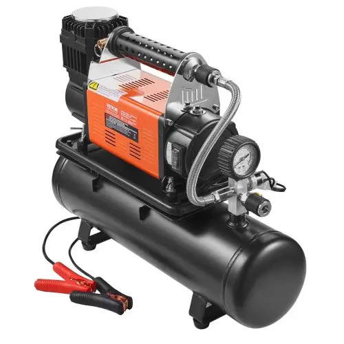 VEVOR 12V Heavy-Duty luchtcompressor met 6L tankkit, draagbare 6,35CFM bandenpomp, 150PSI off-road luchtcompressor met digitale drukmeter, bandenpomp voor vrachtwagens, auto's, SUV's, 4x4's en campers