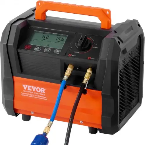 VEVOR Koelmiddelterugwinningsmachine, draagbare 1 pk airconditioningterugwinningsmachine met dubbele cilinder en borstelloze motor van 3000 tpm, gereedschap voor het recyclen van freon-koelmiddel voor auto's
