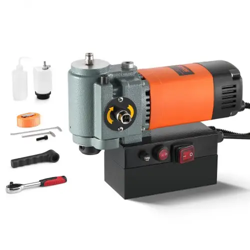 VEVOR Magnetische Boor, Kernboormachine 1300W, Platte Draagbare Magnetische Boor met Koeling en Overbelastingsbeveiliging, Magnetische Pers voor Apparatuurinstallatie, Industrie, Metaalbewerking, Oranje