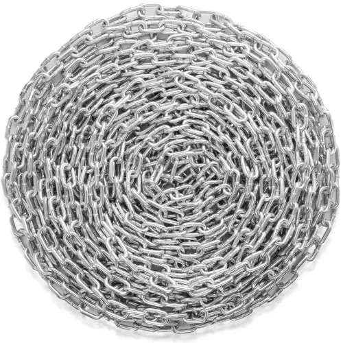VEVOR Proof Coil Chain, 5/16" x 92', 1667 lbs veilige werklast, gegalvaniseerde Proof Coil Chain met twee snelkoppelingen, verzinkte koolstofstalen schakelketting voor slepen, ophangen, kamperen en het slepen van huisdieren