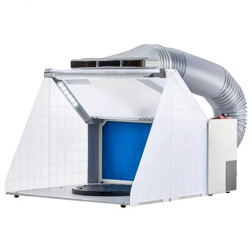 VEVOR Airbrush Spuitcabine, Airbrush Verfspuitcabine Set 4 m³/min, met LED-verlichting, Afzuigventilator en Afzuigverlengslang, voor het beschilderen van modellen, kunst, knutselen, modeltaarten