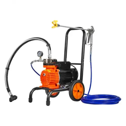 VEVOR Airless verfspuit met membraan, 900W efficiënte airless verfspuit met kar, 1800 psi airless verfspuit, met verlengstok, 1,8 l/min hogedruk airless verfspuitsysteem