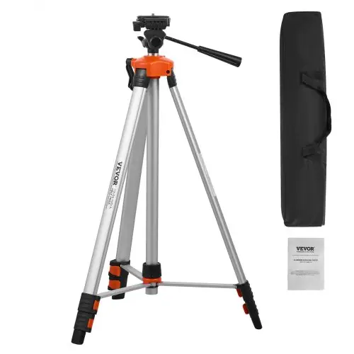 VEVOR laserwaterpas statief, 1/4 x 20 schroefdraad, hoogteverstelling van 27,36-68,11 inch met ingebouwde waterpas, lichtgewicht laserscanner statief, intrekbare poten, aluminium statief voor stabiele metingen