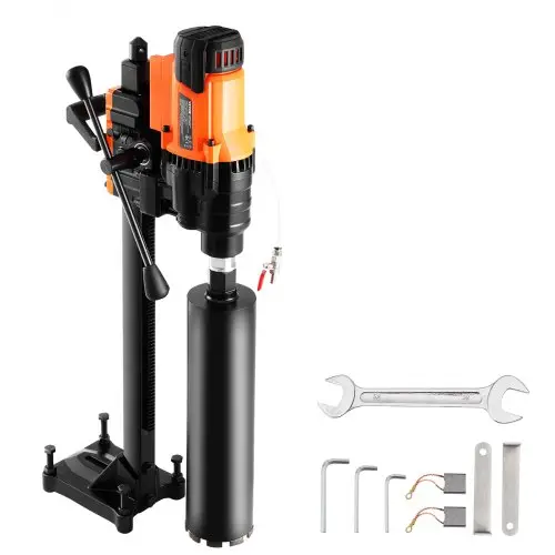 VEVOR kernboormachine, diamantkernboor met een boordiameter van 2-25 cm, inclusief statief en kernboor, robuuste betonkernboor van 3200 W, geschikt voor nat en droog gebruik in beton en baksteen.