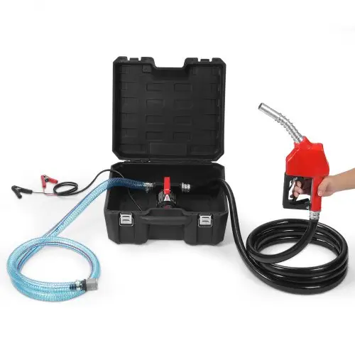 VEVOR Dieselpomp, 12V DC, 10 GPM, 1/4 HP, brandstofpomp met automatische uitschakeling van het pistool, hoge doorstroming, inlaat- en uitlaatslang voor diesel, kerosine, transformatorbrandstof