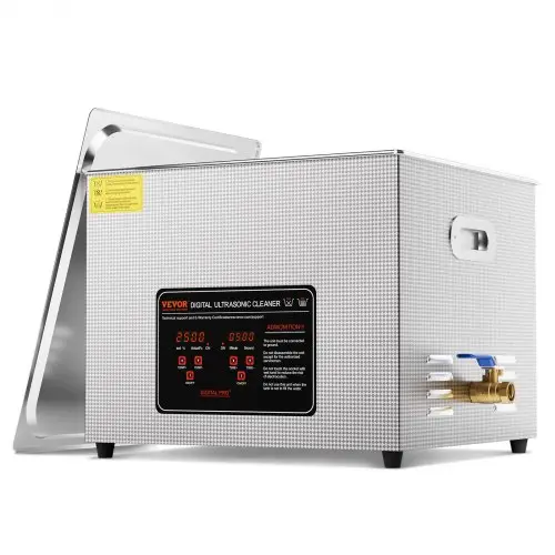 VEVOR Ultrasone Reiniger 15 L Professionele 360 W Reinigingsmachine met Timer & Verwarmingselement, Digitale 40 kHz Ultrasone Reiniger met Mandje voor Horloges, Glazen, Sieradenhouders, Industriële Onderdelen, Gereedschap, Zilver